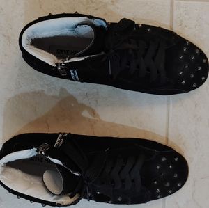 Steve Madden suede studded high top sneakers